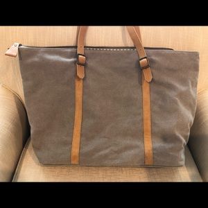 Hearth & Hand Canvas & Leather Tote Bag